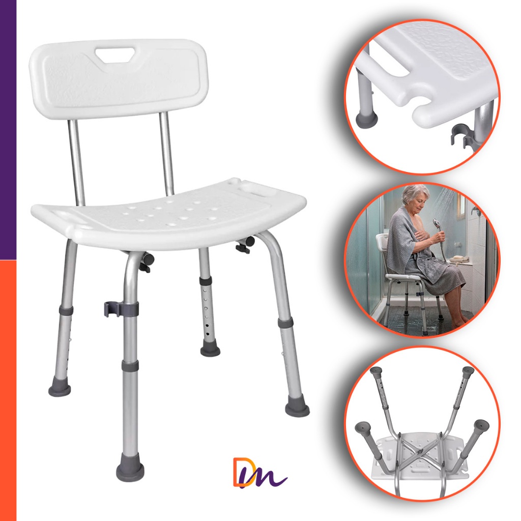 Banco Para Banho Com Encosto Até 135Kg 6 Níveis de Regulagem - Mercur