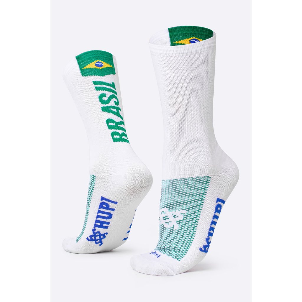 Meia HUPI Brasil 1.0 Branco em Oferta na Shopee