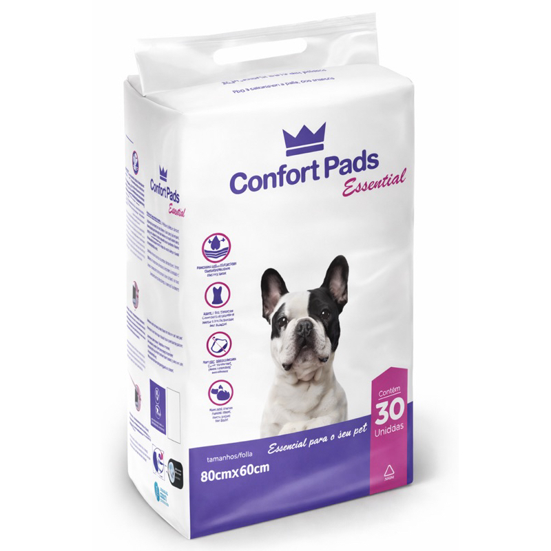 Tapete Higiênico Confort Pads 80x60 c/ 30un | Ultra Absorção, Zero Vazamento e Máximo Conforto para seu Pet￼