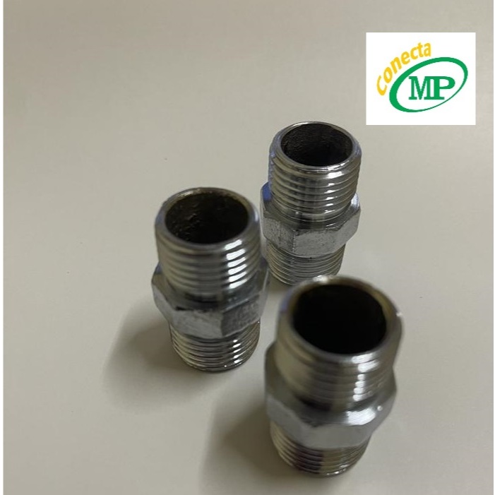 Niples Em Aço Inox Rosca Externa 1/2 para conexoes em Mangueiras Pias Caixa de Banheiro Lavatorios em Oferta na Shopee