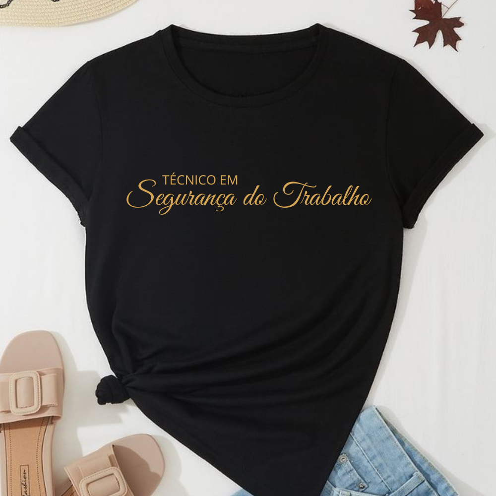 Camiseta Blusa Feminina Técnico em Segurança do Trabalho T Shirt Camisa Curso Profissão 100% Algodão