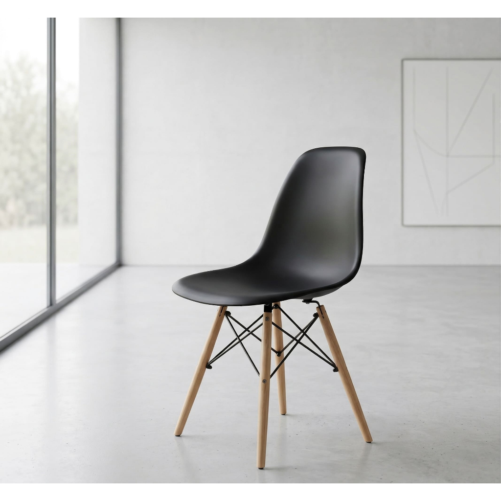 Kit 4 Cadeiras Charles Eames Wood Design Eiffel Ideal para Escritórios