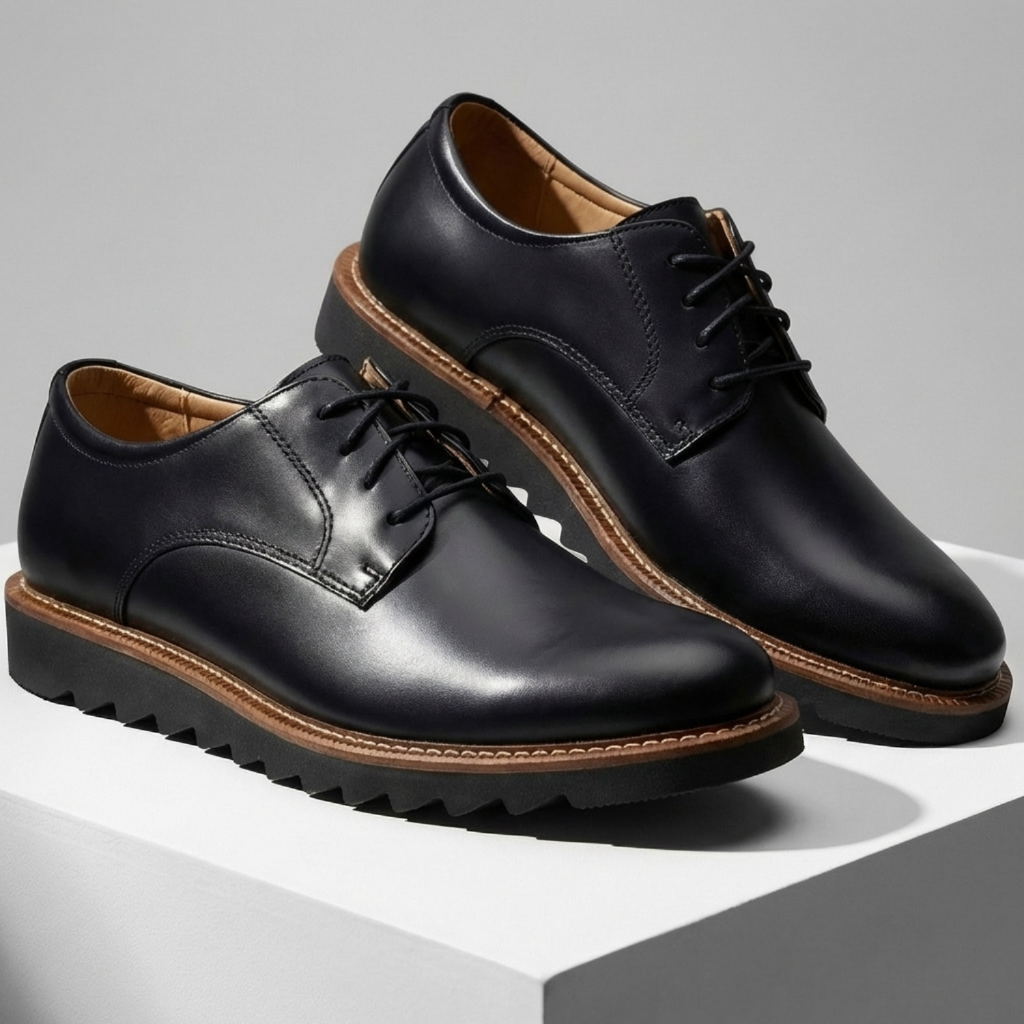 Sapato Social Masculino Couro Legítimo Tratorado Oxford Loafer Confortável Palmilha Gel Sola Resistente Preto Café