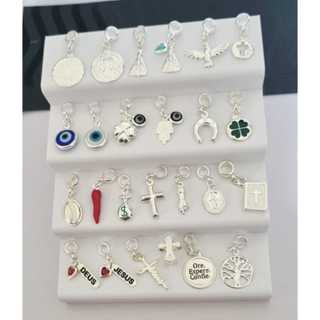 Berloque Religioso Pingente Proteção e Fé (Olho Grego, Cruz, Nossa Senhora, São Bento, Pai Nosso, Trevo e Mais) Prata em Oferta na Shopee
