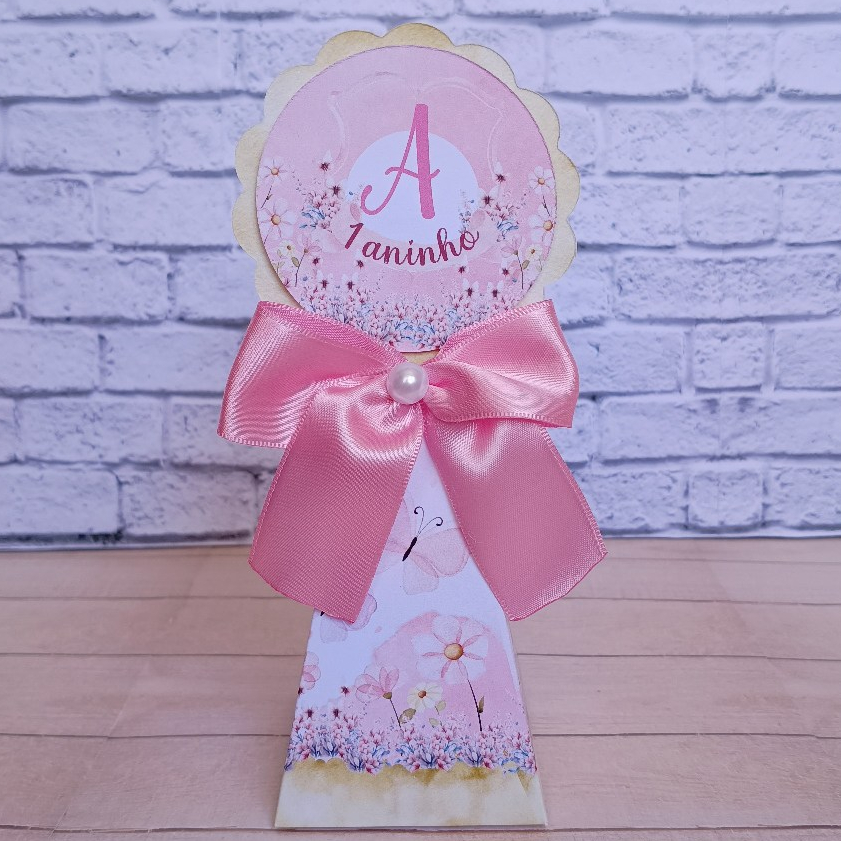 Caixa PIRÂMIDE Jardim das Borboletas - Caixinhas personalizadas Lembrancinhas para Aniversário