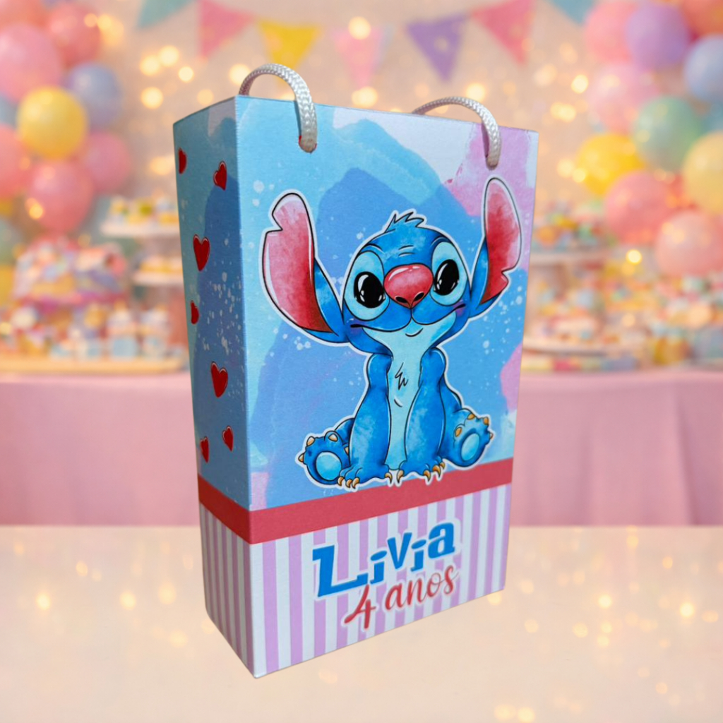 10 Sacolinhas personalizadas para lembrancinhas - Stitch