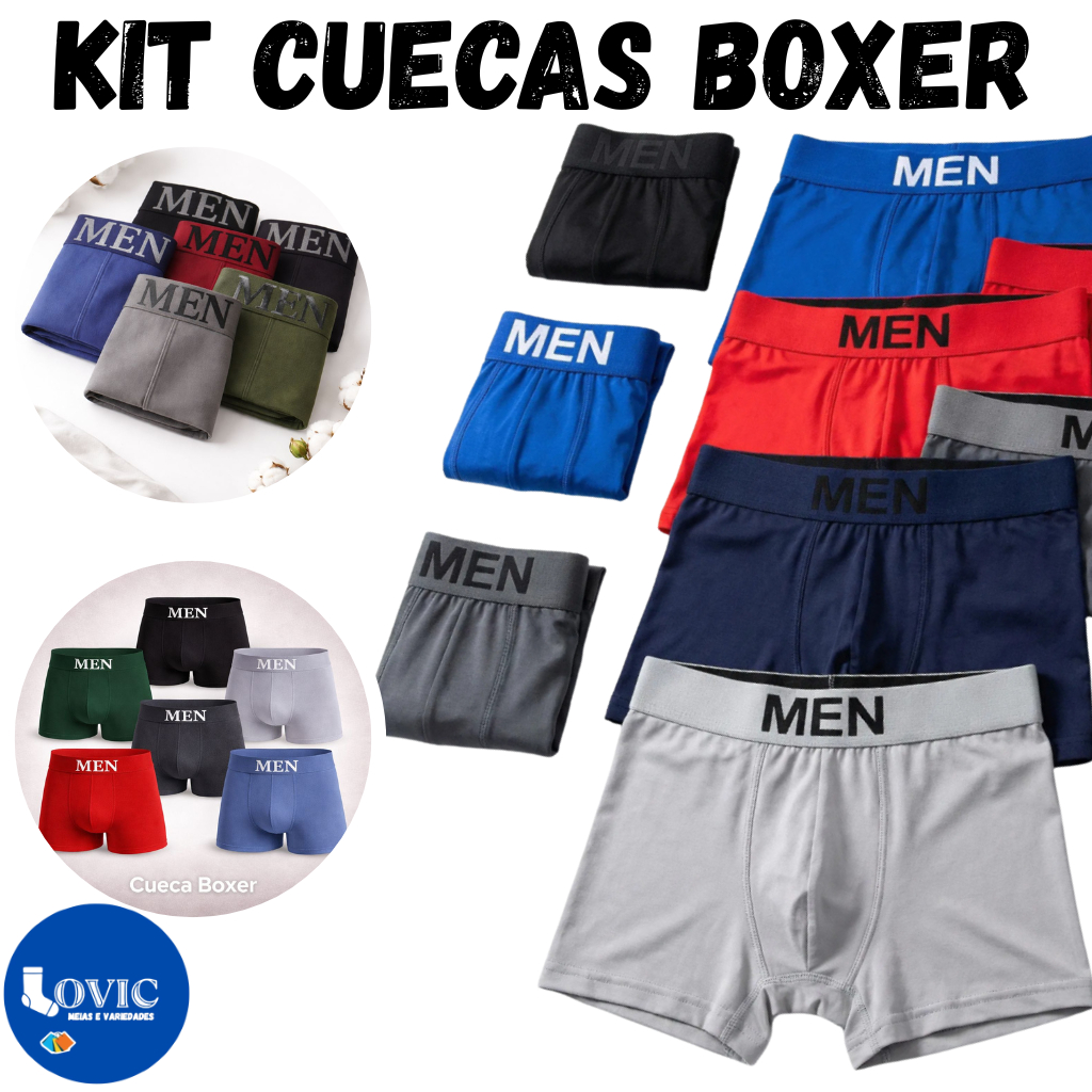 Kit 10 Cuecas Boxer Microfibra Masculino Adulto Sortidas