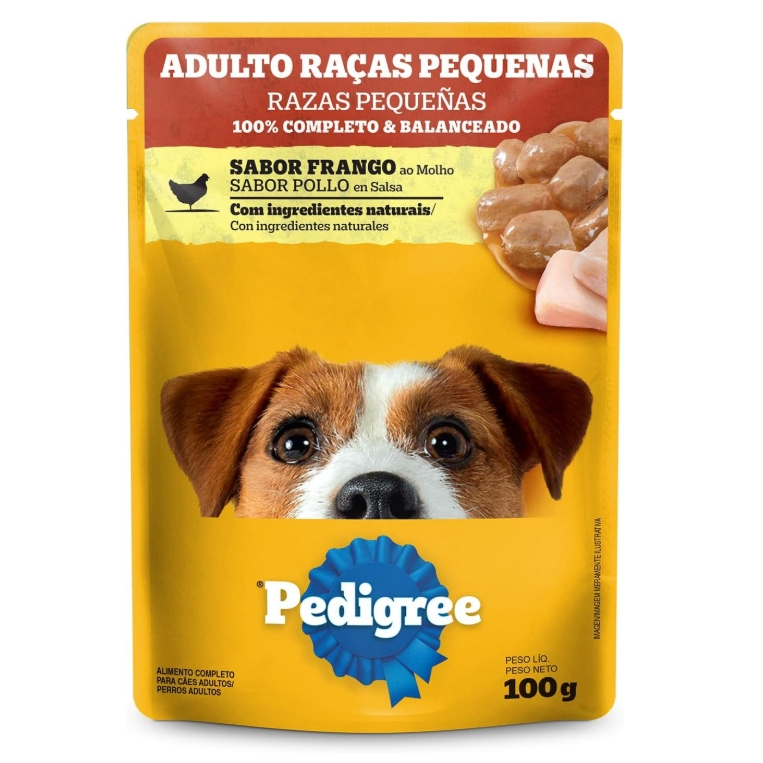 Pedigree Sachê Frango ao Molho para Cães Adultos Raça Pequena 18x100g - Sem Conservantes — imagem 2 de 2