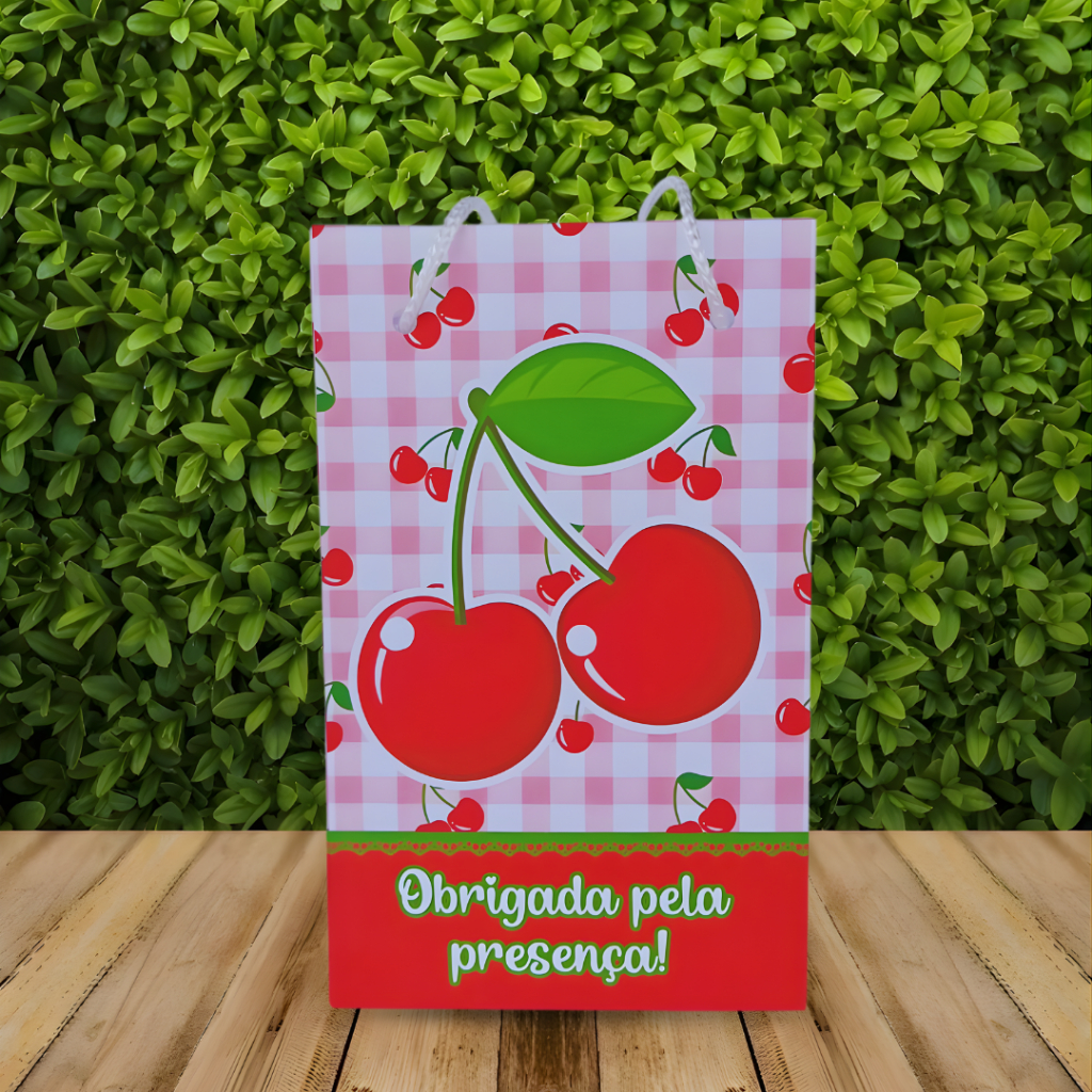 Sacolinha Surpresa Personalizada CEREJINHA - Lembrancinha para Festa (PEGUE E MONTE)