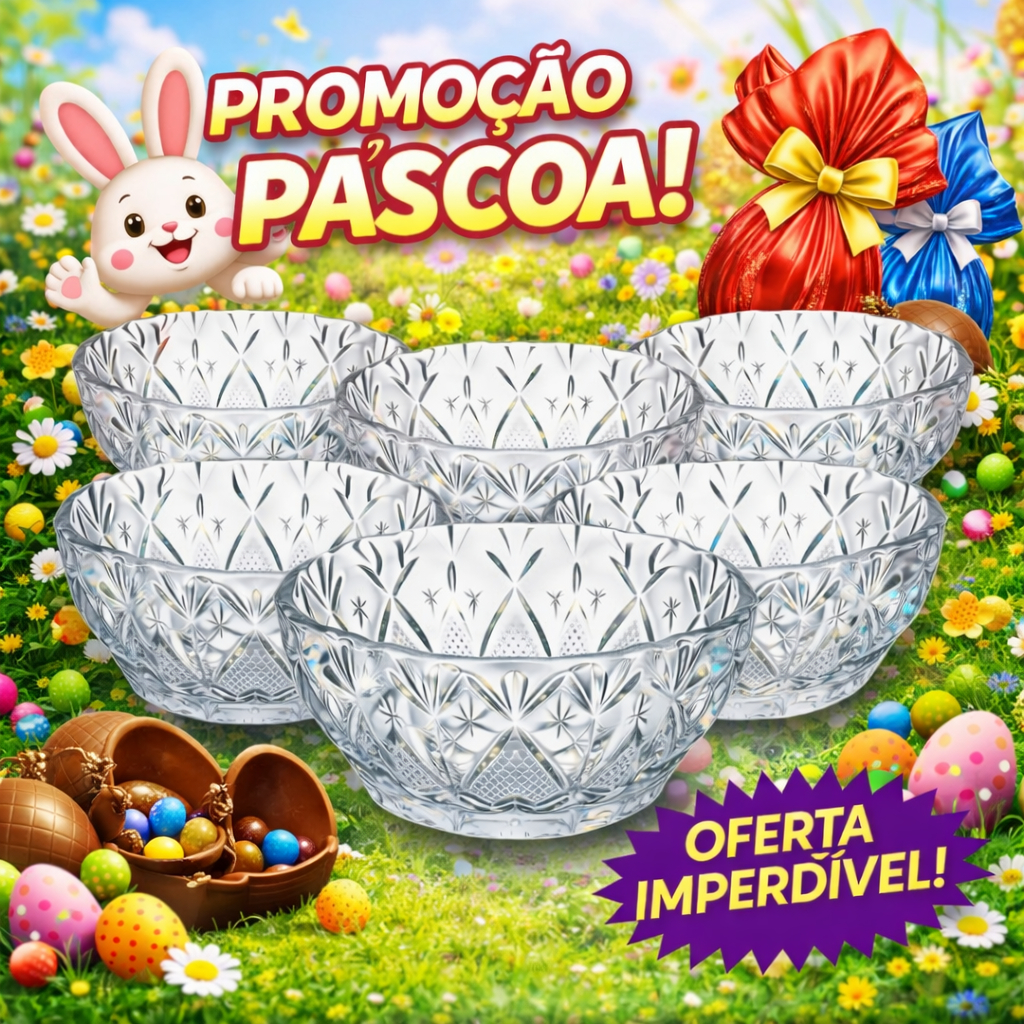 Jogo 6 Tacas de Vidro P/ Sobremesa Toffee 150ml  - Pote para Doces Saladas Sorvetes Açai e Aperitivos[ ENVIO IMEDIATO ]