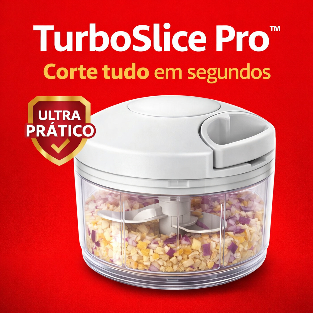 TurboSlice Pro Mini Triturador Manual De Alimentos Com Corda Retrátil Portátil Cozinha Prático Alho Cebola Legumes