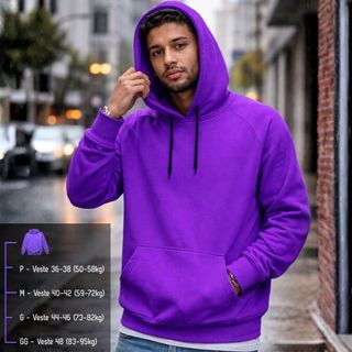 Blusa de Moletom Com Capuz Roxo Canguru Envio Rapido Cores Diferentes Verde Musgo Roxo Moletom