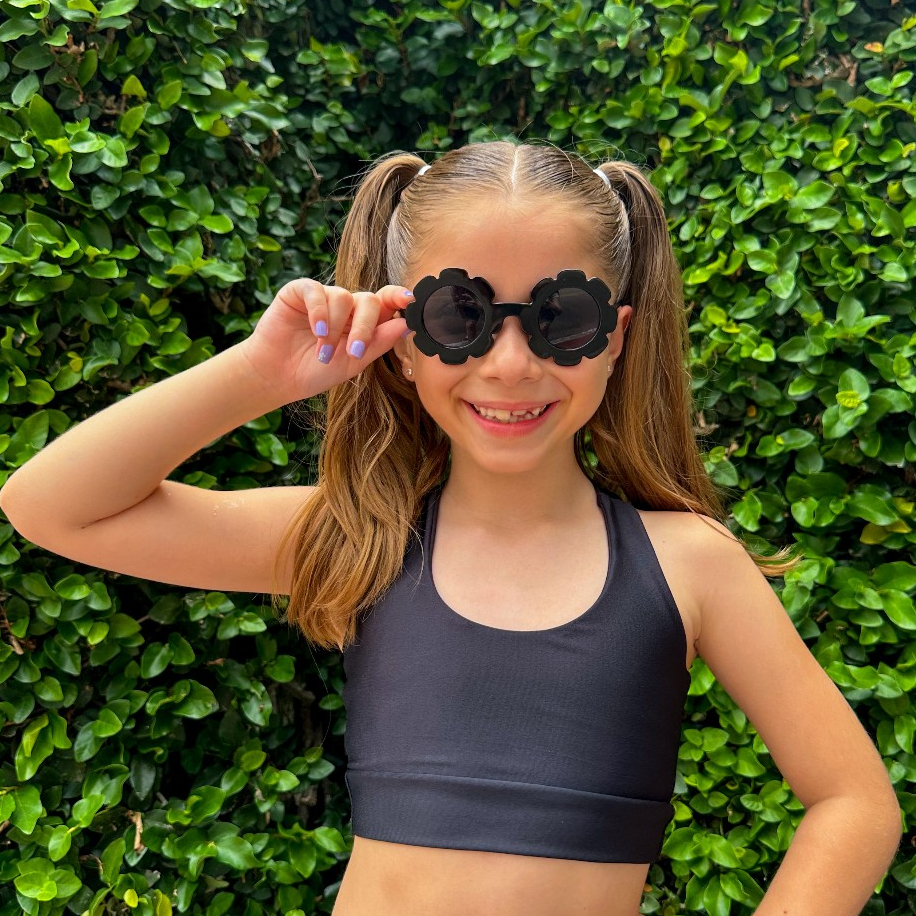 Top Fitness Infantil Meninas Roupa de Academia Kids Cores Alegres