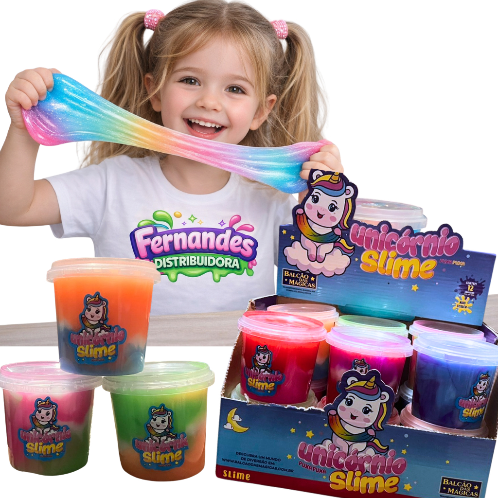 SLIME UNICORNIO PUXA PUXA - Brinquedo Infantil leleca gelele lembracinha barata envio seguro festas