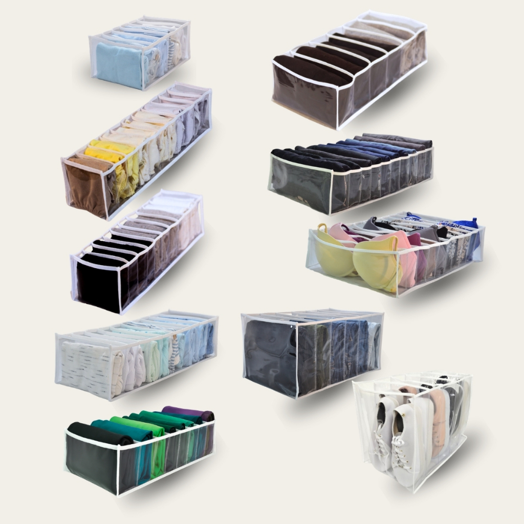 Kit 3 Colmeias Organizadoras de Gavetas - P, PP, P2, F, M, G, GG, XG - Guarda-Roupa, Roupas, Camisetas, Calças, Toalhas