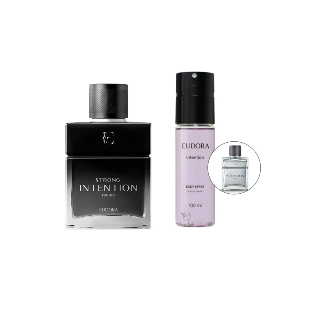 Combo Eudora Intention: Colônia Strong Intention 100ml e Body Spray Masculino Intention