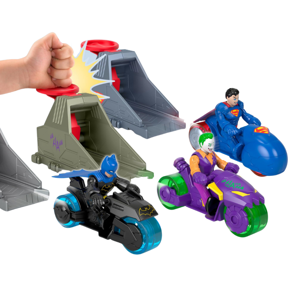 Imaginext Dc Friends Lançador Veículo Super Man, Batman ou Coringa Escolha o seu