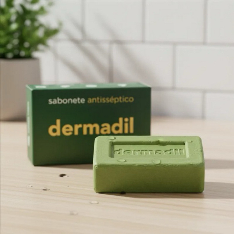 Dermadil Sabonete Antisséptico com Piteira, Enxofre Trata Acne, Dermatite Seborreica e outras afecções da pele