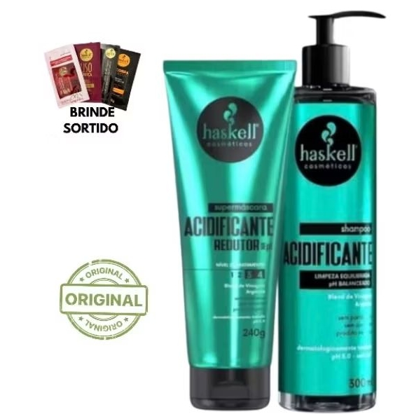 kit Supermáscara acidificante 240g + Shampoo acidificante 300ml - Haskell
