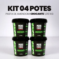 Kit 04x Pasta De Amendoim Crocante 100% Amendoim 1kg- Maniforce