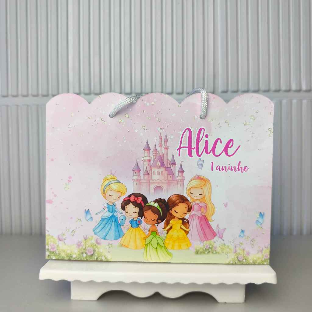 Sacolinha Personalizada PEGUE E MONTE Princesas  Lembrancinha Festa infantil sacolinha surpresa