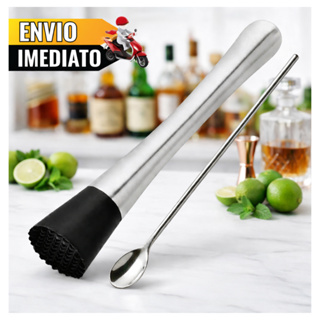 Kit Caipirinha Completo Inox Macerador + Colher Bailarina Profissional Drinks Bar em Oferta na Shopee