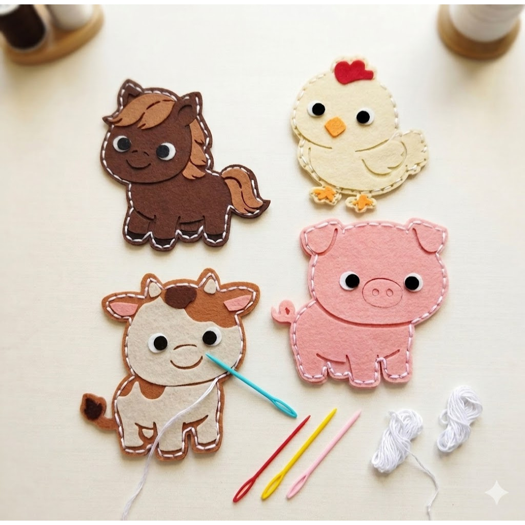 kit de costura infantil DIY treinamento de habilidades montessori