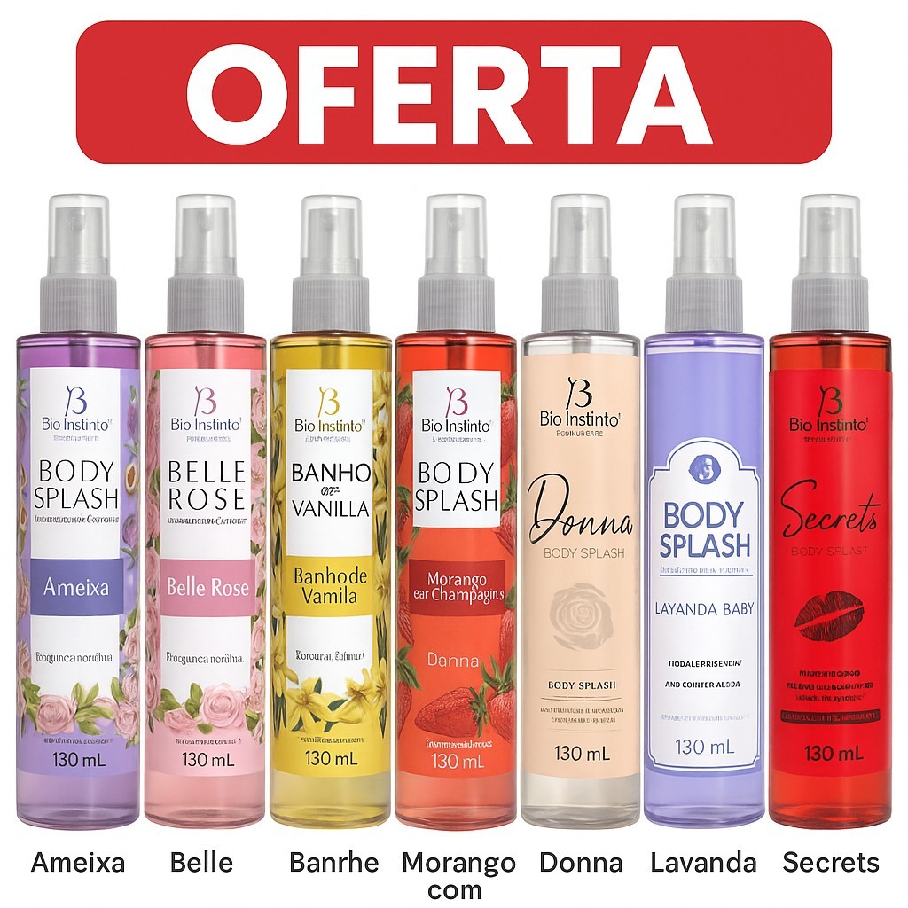 💖KIT 7  Body Splash Feminino Perfume Corporal - Fragrâncias irresistíveis para deixar sua pele  refrescante. em Oferta na Shopee