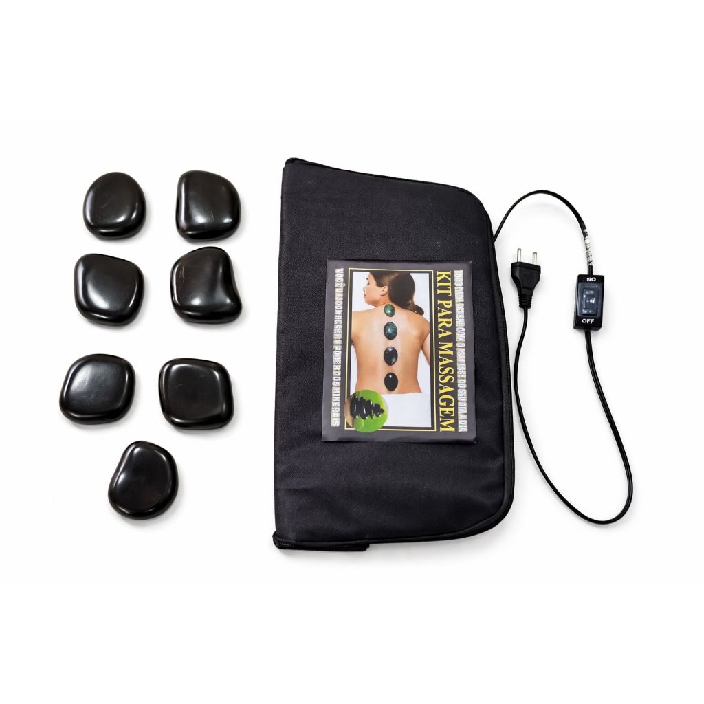 Kit 7 Pedras Quentes + Bolsa Térmica. A Bolsa deve ser adquirida conforme a voltagem 127v ou 220v