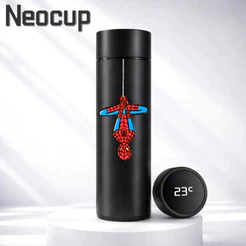 Garrafa Térmica Aço Inoxidável Super herói Spider man Homem-Aranha com Termômetro Digital 500ml