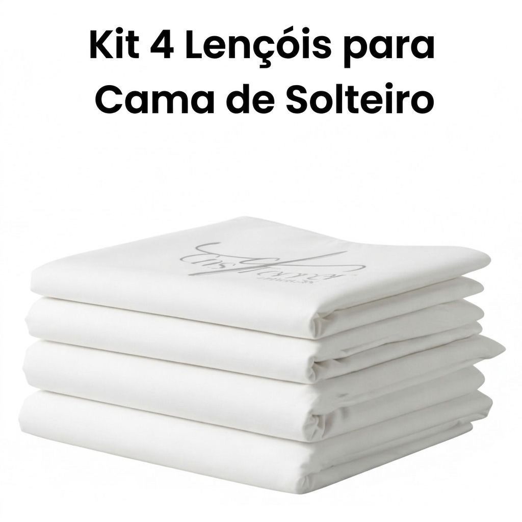 Kit 4 Lençóis Sem Elástico Solteiro para Maca Hospitalar e Clínica de Estética 2,30x1,40m Tecido Macio