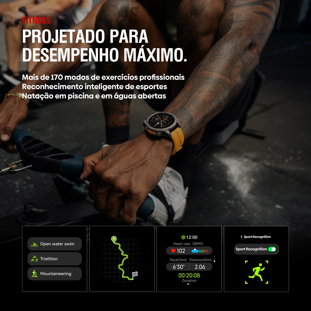 Zeblaze Stratos 4 Smartwatch com GPS Tela AMOLED de 1,43 Polegadas e Posicionamento por 6 Satélites Integrado · foto 2