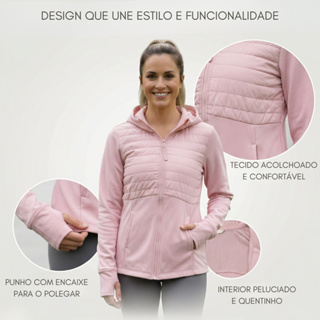 Jaqueta Casaco Feminino Blusa Frio Academia Treino Fitness Pilates Caminhada Corrida em Oferta na Shopee