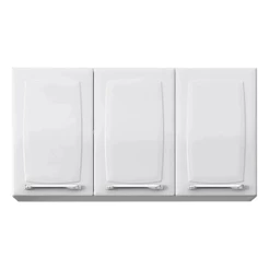 Armário de Cozinha Itatiaia Luce Aéreo Suspenso 3 Portas Branco De Parede Multiuso Prateleira