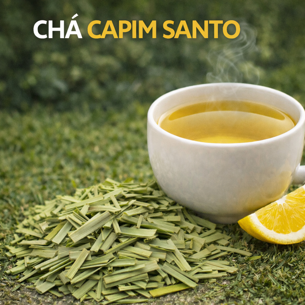 Chá de Capim Santo 100 a 500g Natural Folhas Secas 100% Puro Capim Limão Para Infusão