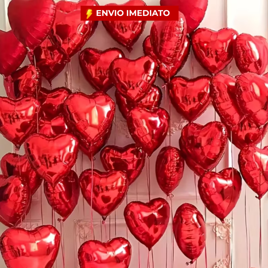 10/20/30/40/50 Balão Coração Metalizado Decoração Cesta Presente Criativo Dia dos Namorados 20cm