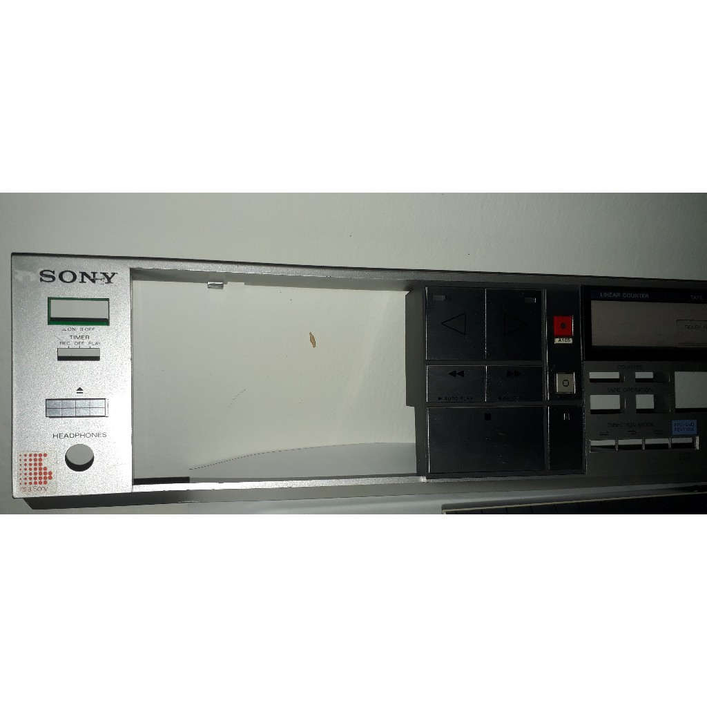 Frente do Tape Deck Sony Tc Fx 510r com Botões Pay stop  parte  peças placas