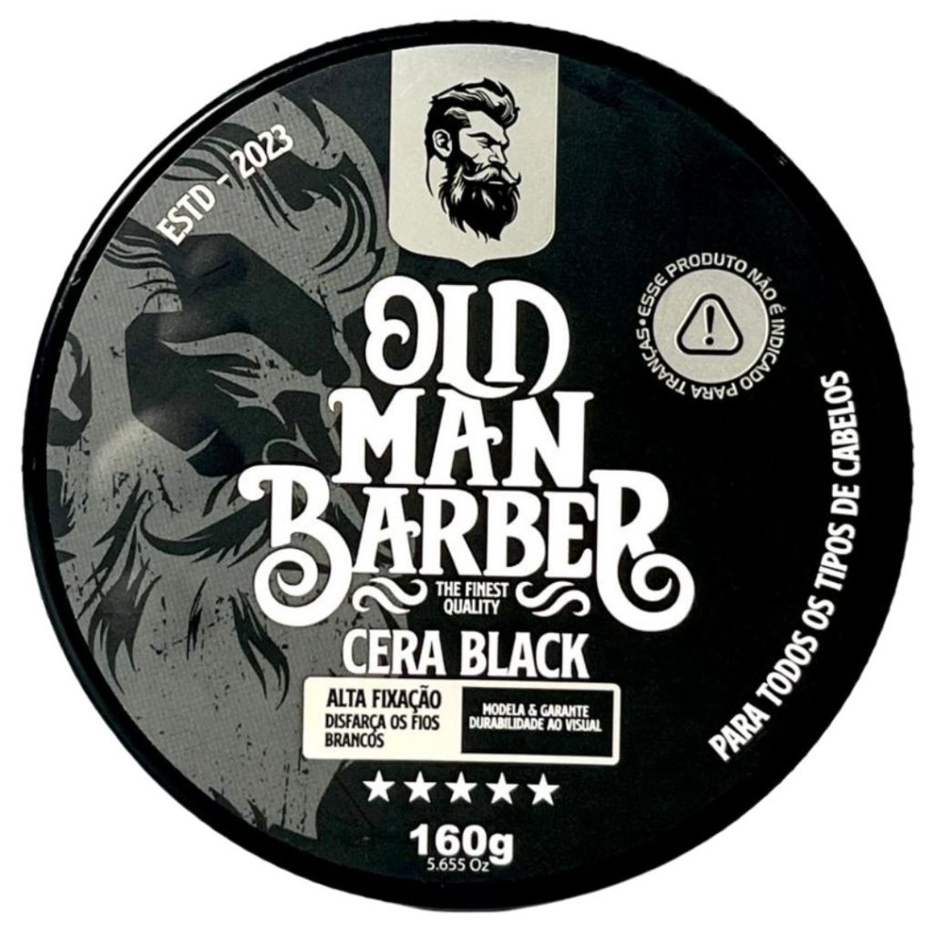 KIT CERA BLACK 160G OLD MAN BARBER - 6,12 ou 24 Unidades