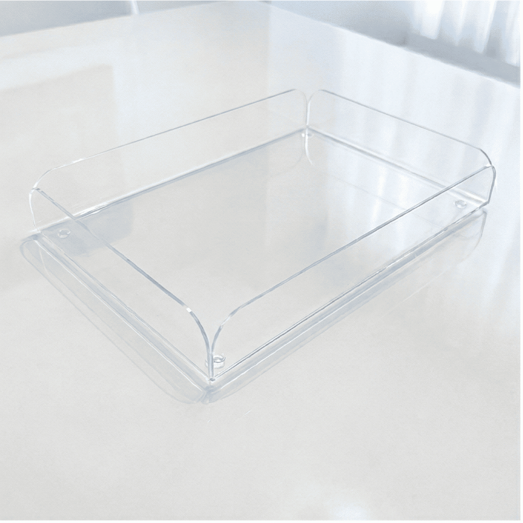 Bandeja Acrílico Transparente Cristal – Organização Casa, Banheiro e Café – Vários Tamanhos