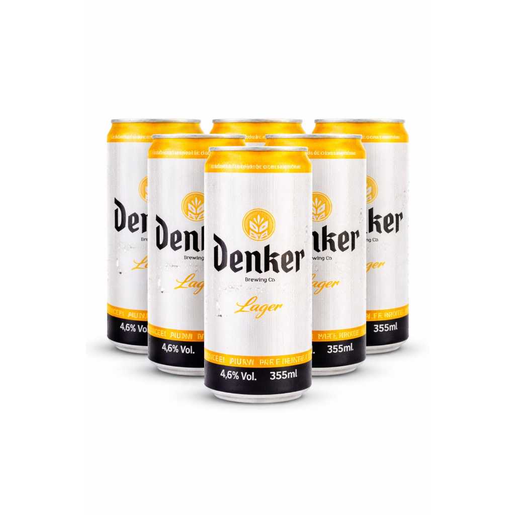 Kit 6 Cerveja Denker Lager Puro Malte 355ml Original Premium Alta Qualidade