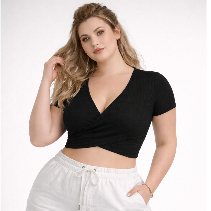 SELAH - CROPPED PLUS SIZE ESTHER em Oferta na Shopee