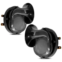 Par Buzina Caracol Dupla Universal 12v Com Suporte Grave Agudo Carro Moto Ônibus Caminhão