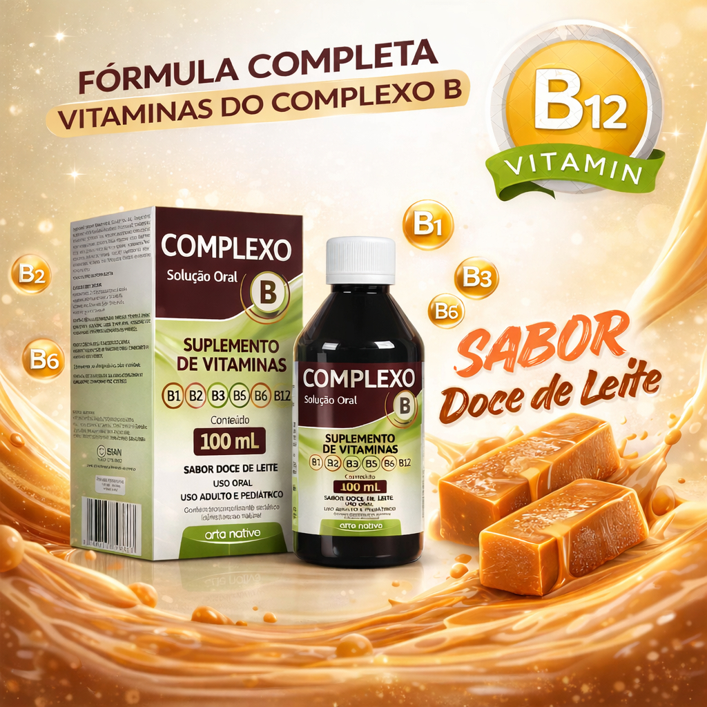 Polivitaminico Vitaminas Complexo B Sabor Doce De Leite 100mL