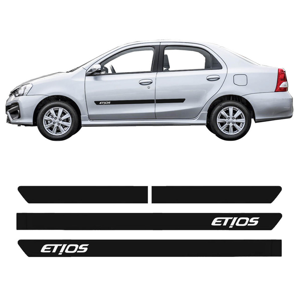 Jogo Friso Lateral Toyota Etios Hatch Sedan Todos 4 Portas C/ Nome