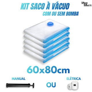 Kit 3,6 ou 12 Sacos A Vácuo 60x80 Organizador Edredom Cobertor P/ Guarda Roupa