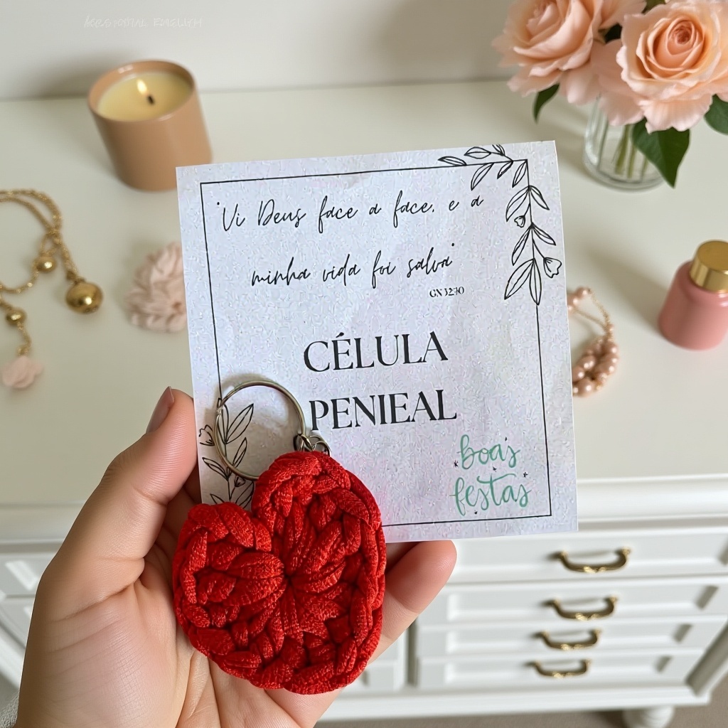 kit 10 Chaveiro Coração em fio de Malha | Lembrancinha Festa, Dia das Mães, Casamento ou Aniversário