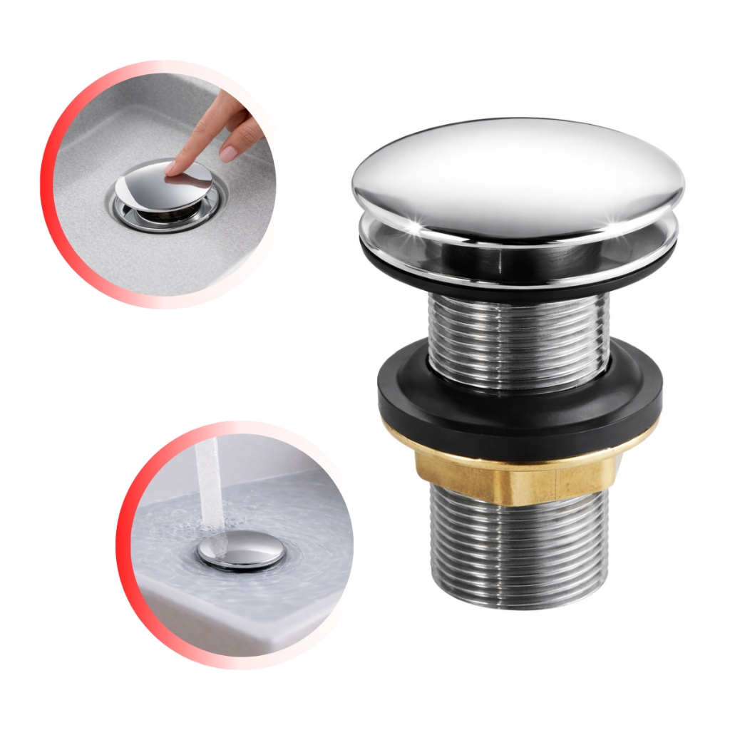 Válvula Click Para Cuba Lavatório Banheiro Inox Ralo 7/8 Ralo Inteligente