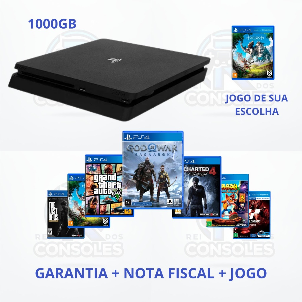 PlayStation 4 Slim 1tb Video Game Ps4 1 Ou 2 Controles 500gb Ou 1tb Jogos