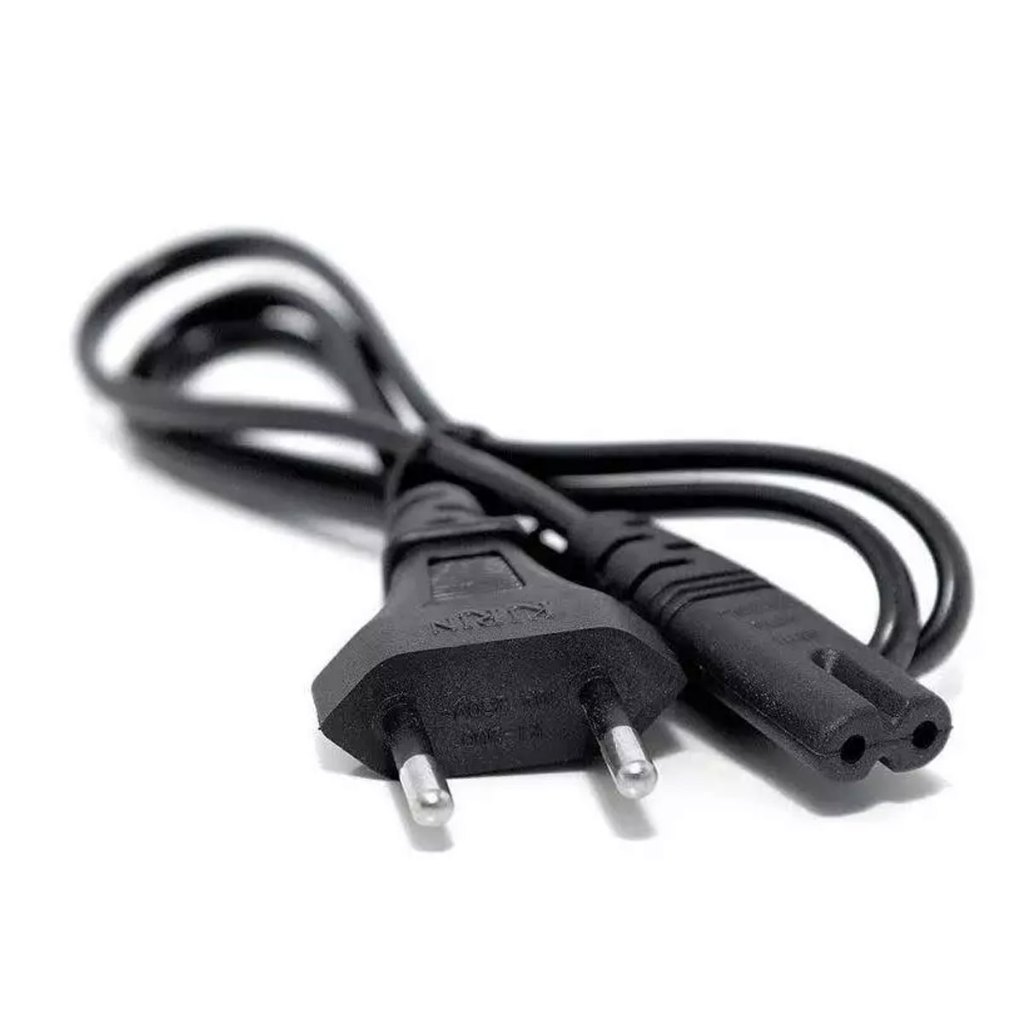 Cabo de Força Bipolar Tipo 8 Energia 1.5 Metros 2 Pinos TV Rádio Impressora PS2 PS3 PS4