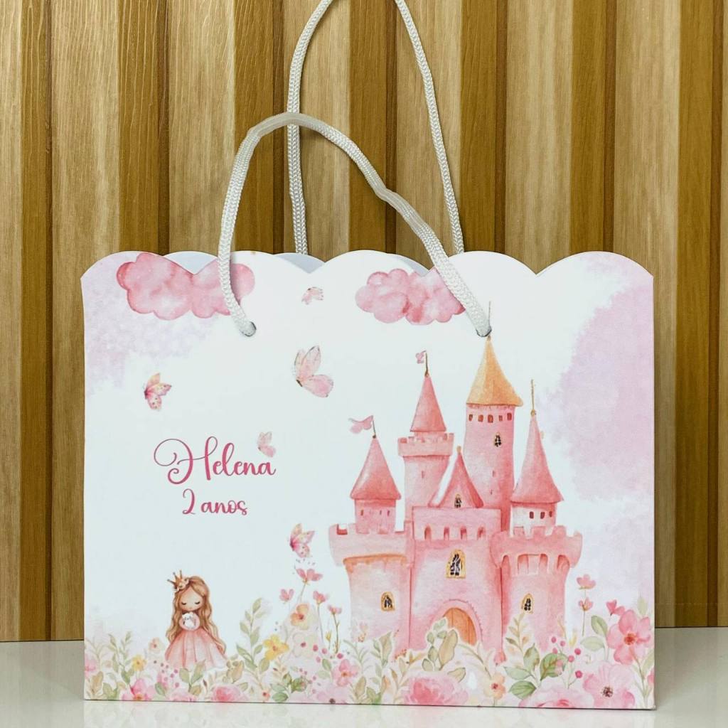 SACOLINHA PRINCESA AQUARELA PERSONALIZADA PEGUE E MONTE-  FESTA PRINCESA- LEMBRANCINHA PRINCESAS